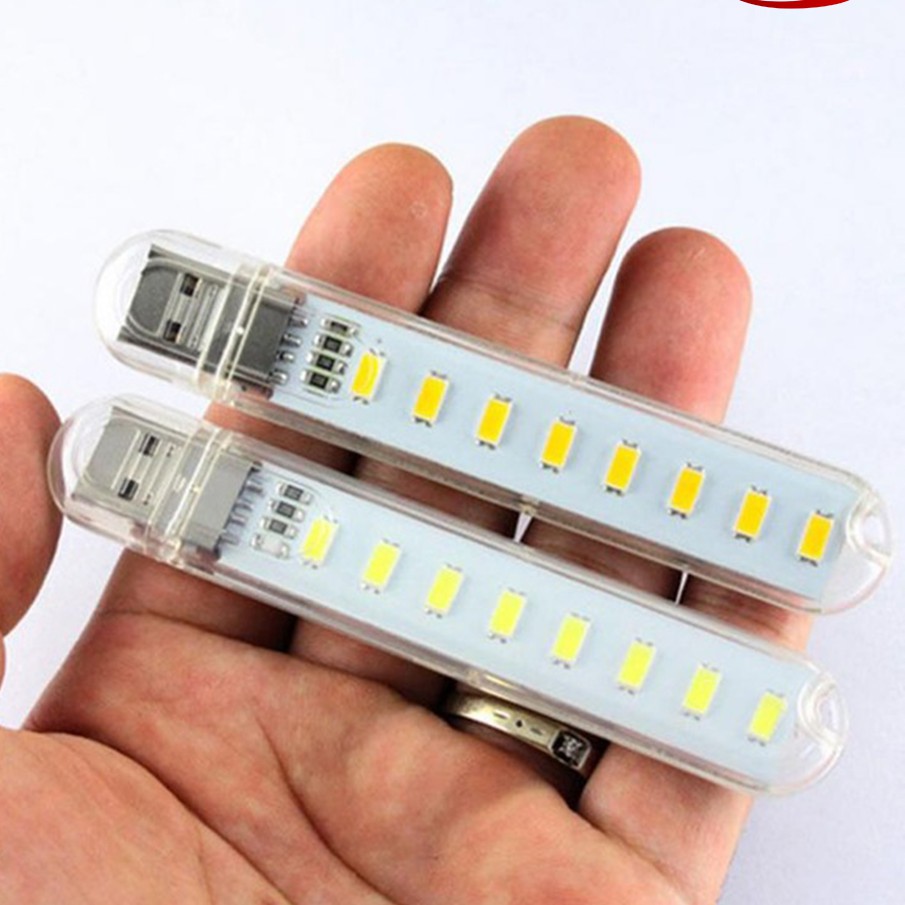 Led usb 8 bóng led siêu sáng vỏ nhôm dùng để cắm trại đọc sách vv