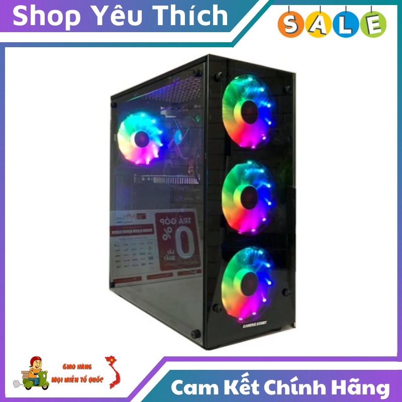 Vỏ Case Máy Tính Gaming Start - GA - 3 Fan Hỗ Trợ Tản Nhiệt CPU 160mm 2 Mặt Kính Cường Lực