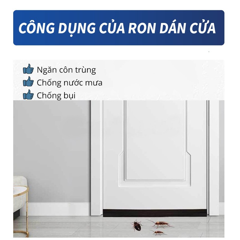 Thanh Ron Chắn Chặn Cửa 1 Mét, Dán Chân Cửa, Miếng Chặn Cửa Chống Gió Lùa Cách Âm Giữ Nhiệt Điều Hòa