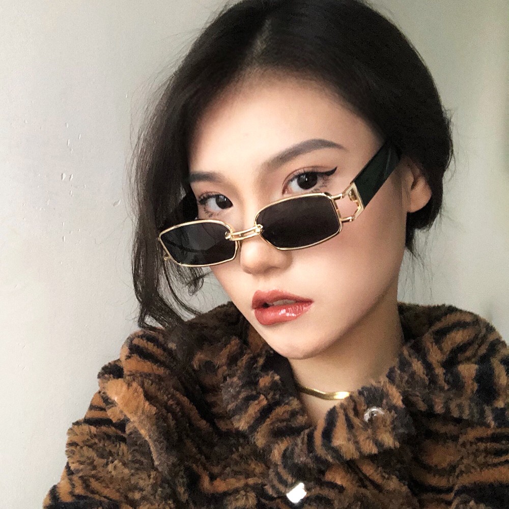 Kính Mát Gọng Vuông Nhỏ Phong Cách Hàn Quốc Retro Cá Tính Cho Nam Nữ | BigBuy360 - bigbuy360.vn