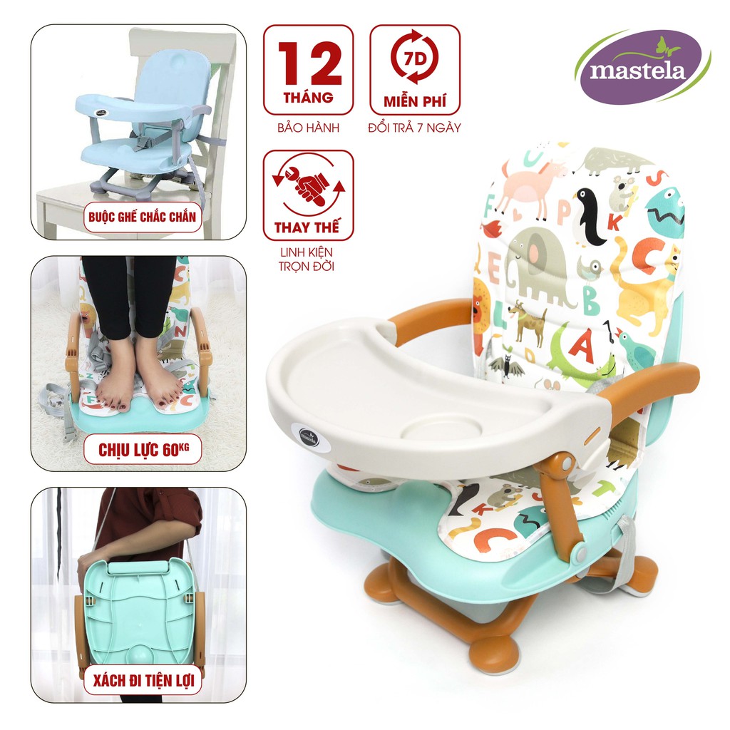 Ghế ăn dặm có nệm, điều chỉnh độ cao có thể gập gọn cho bé đi du lịch Mastela 1013 hàng chính hãng BPA Free MSTL-1013-A
