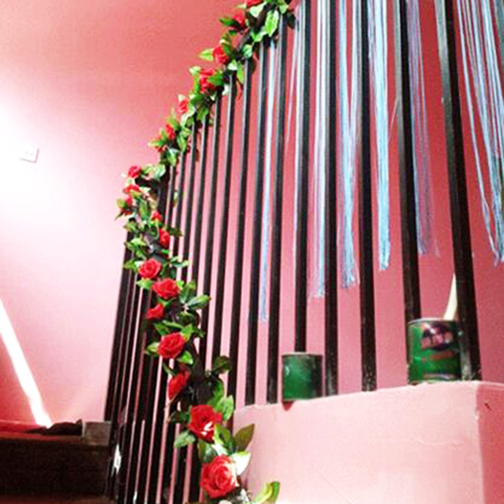 Dây Hoa Giả Bằng Nhựa Treo Tường Trang Trí Tiệc Cưới