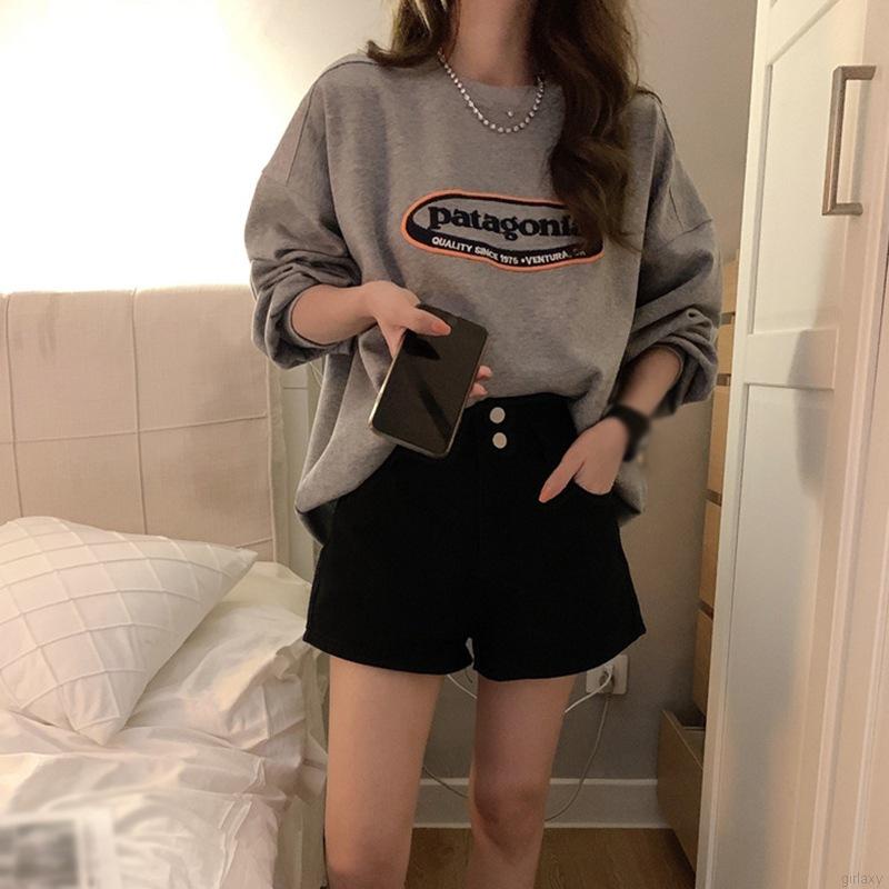 Áo Sweater Tay Dài Cổ Tròn In Chữ Phong Cách Retro Hàn Quốc Cho Nữ