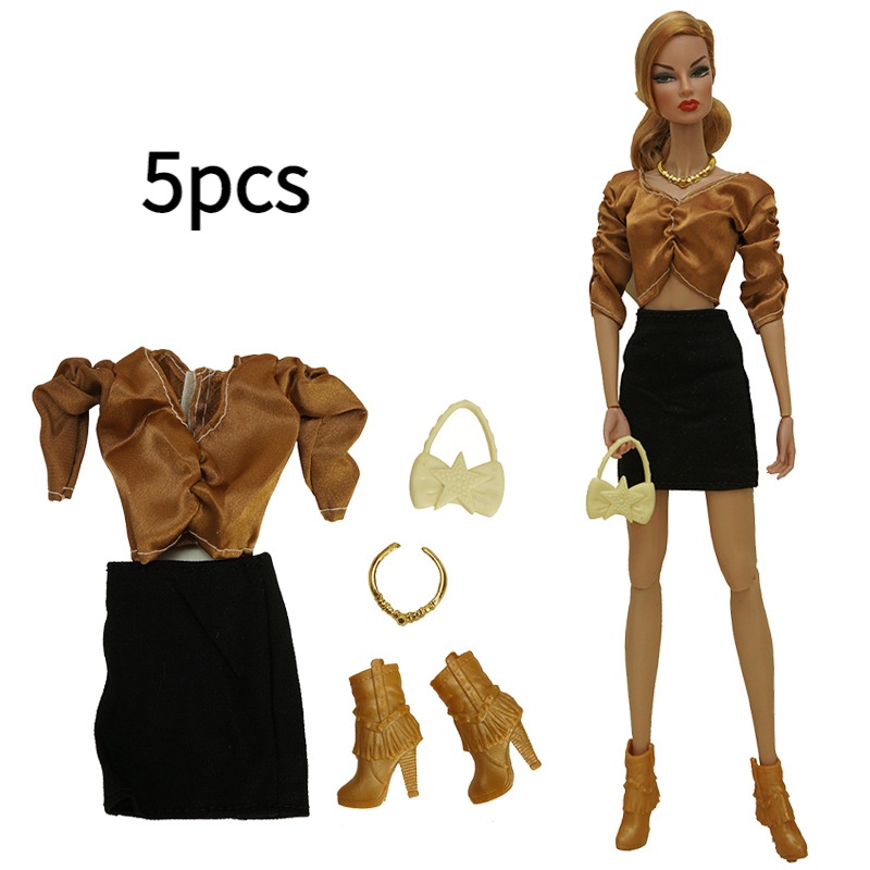 Quần áo thường ngày cho búp bê barbie 30cm, giày, kính, bộ đồ kết hợp