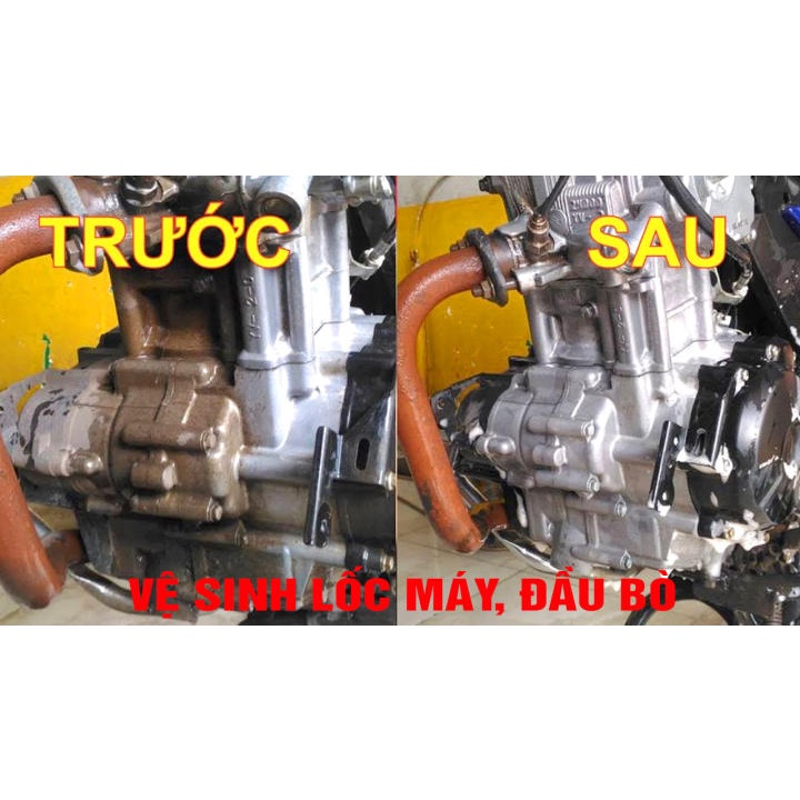 Dung Dịch Tẩy Rửa Lốc Máy Cực Mạnh 702 - Nước Tẩy Rửa Xe Máy Đầu Bò, Bình Xăng Con Tẩy Trắng Đa Năng Kivo