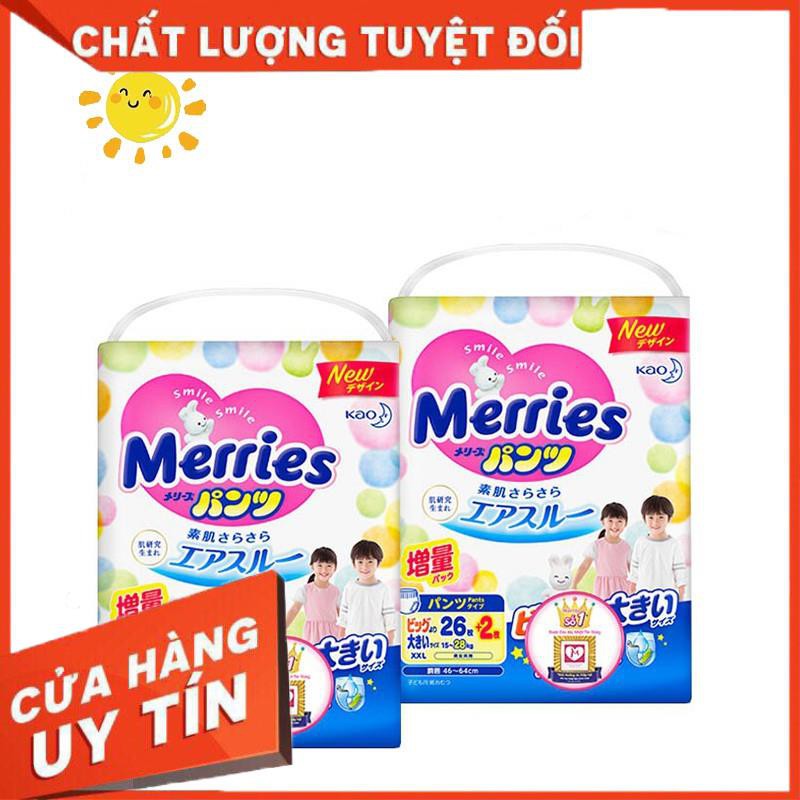 [COMBO 2 Bịch] Tả Quần Meries cộng miếng Nội Địa Nhật XXL28 Miếng - Dành Cho Trẻ Trên 17kg)