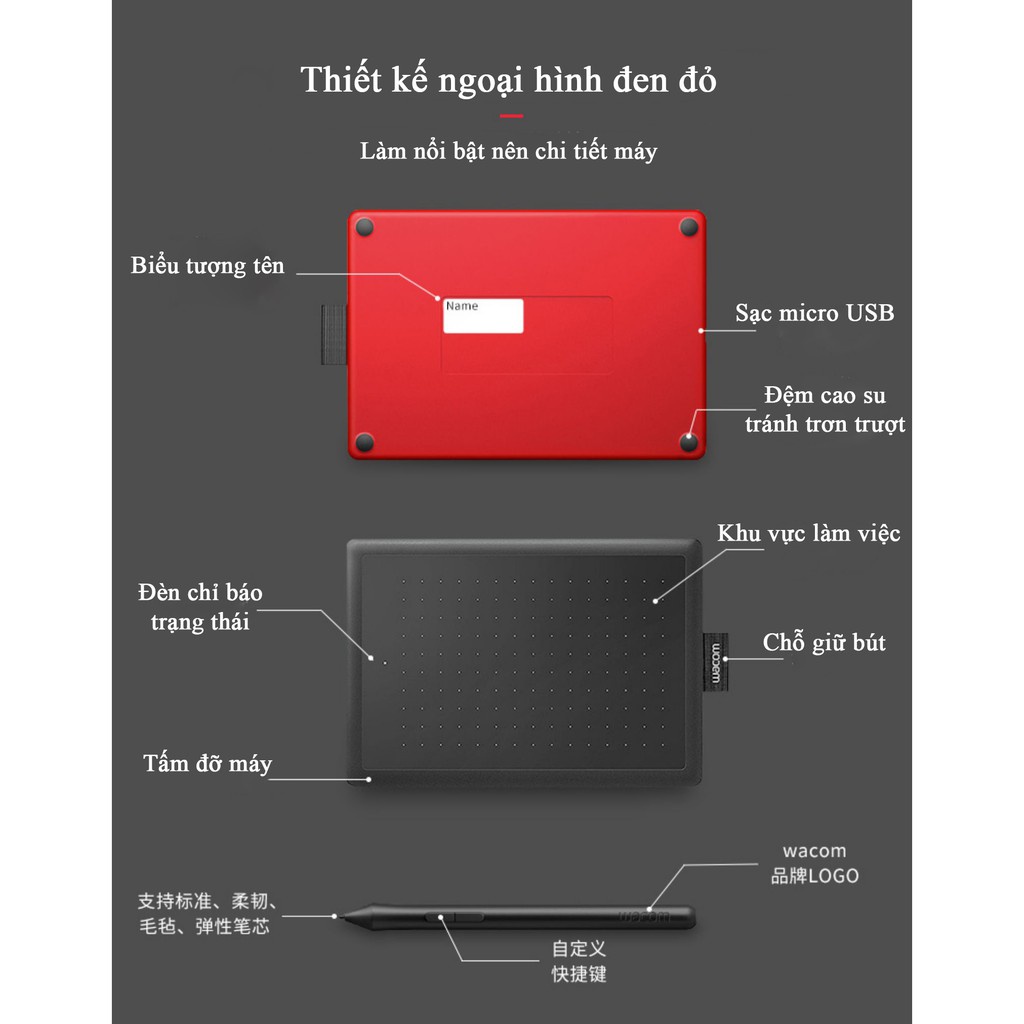 [ Hàng Hot ] Bảng vẽ đồ họa Wacom CTL 472 chuyên dùng cho thiết kế đồ họa, dùng cùng với các phần mềm photoshop màu đen