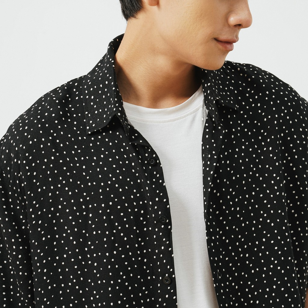 Áo Sơ Mi Cộc Tay Cổ Đức Nam Hoạ Tiết Chấm Bi UNICUS Ador Shirt | BigBuy360 - bigbuy360.vn