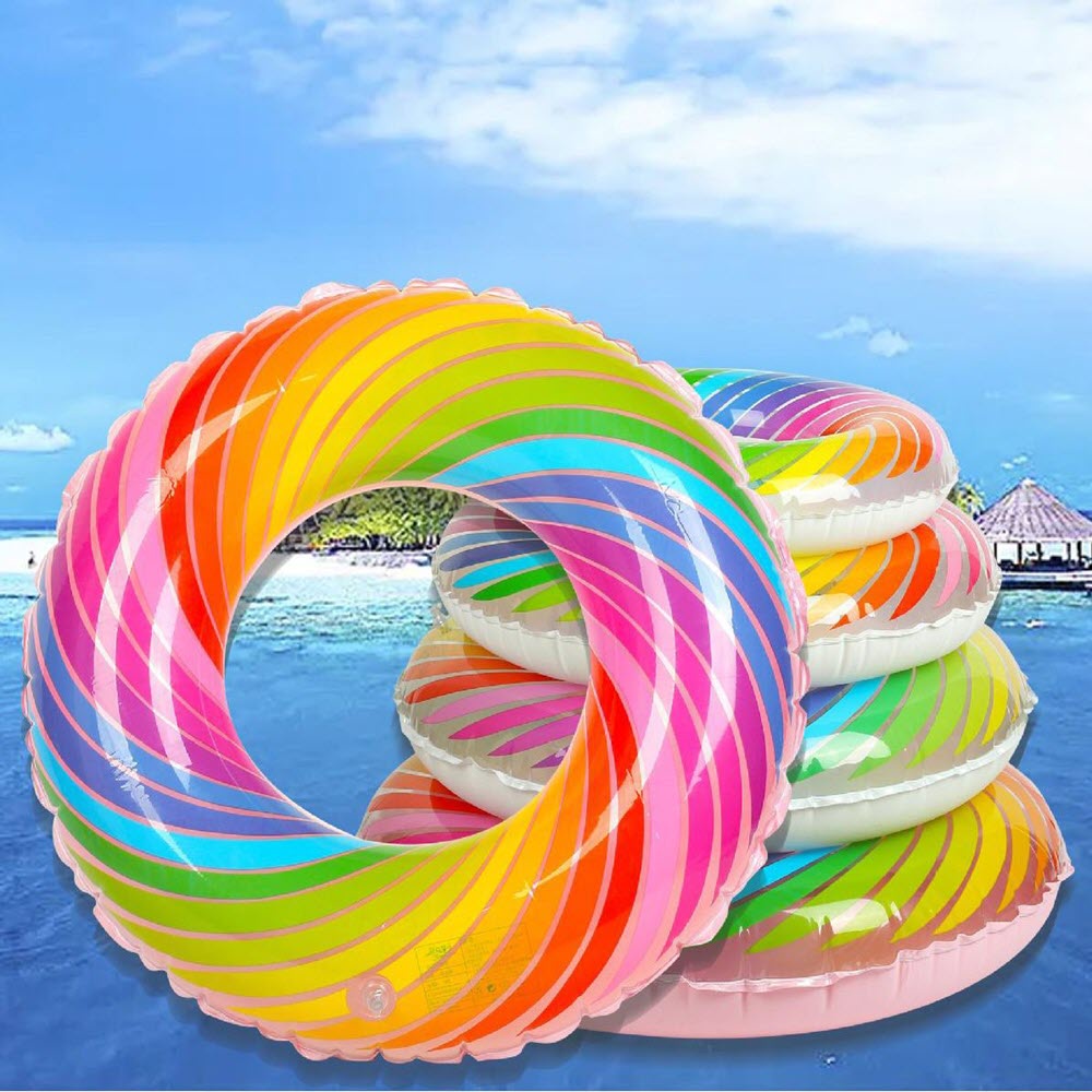 Phao bơi hình tròn in hoạ tiết vòng xoắn colorful Sportslink