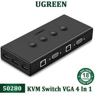 Bộ chuyển mạch kvm switch 4 máy tính dùng chung 1 màn hình ugreen 50280