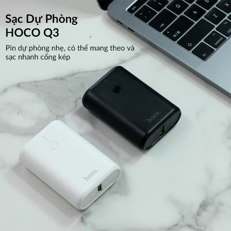 Pin Dự Phòng 10000mAh HOCO Q3 Mini Size Quick Charge 20W, Sạc Nhanh Hai Chiều PD+QC, Đèn Led Hiển Thị Dung Lượng Pin