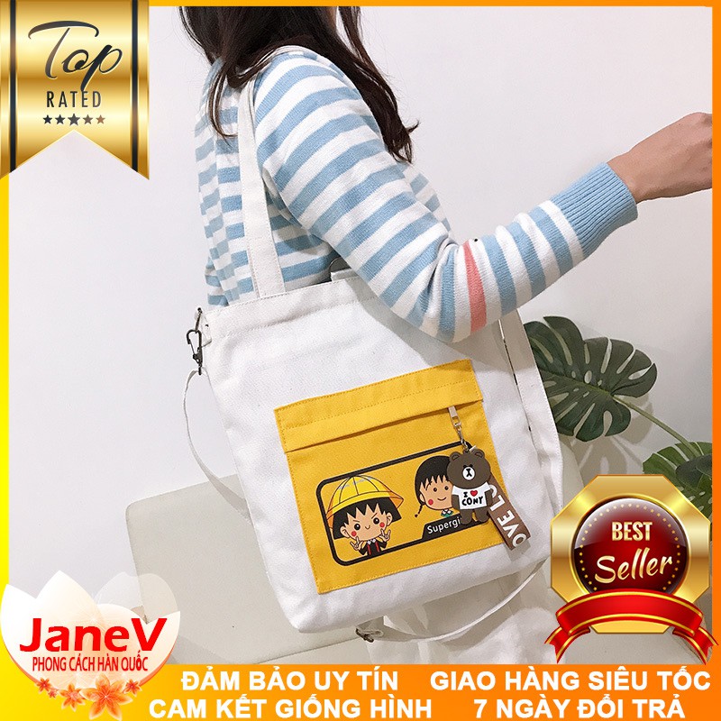 Túi Vải Tote Nhok Maruko Dễ Thương Cao Cấp Thời Trang Hàn Quốc TVNN211