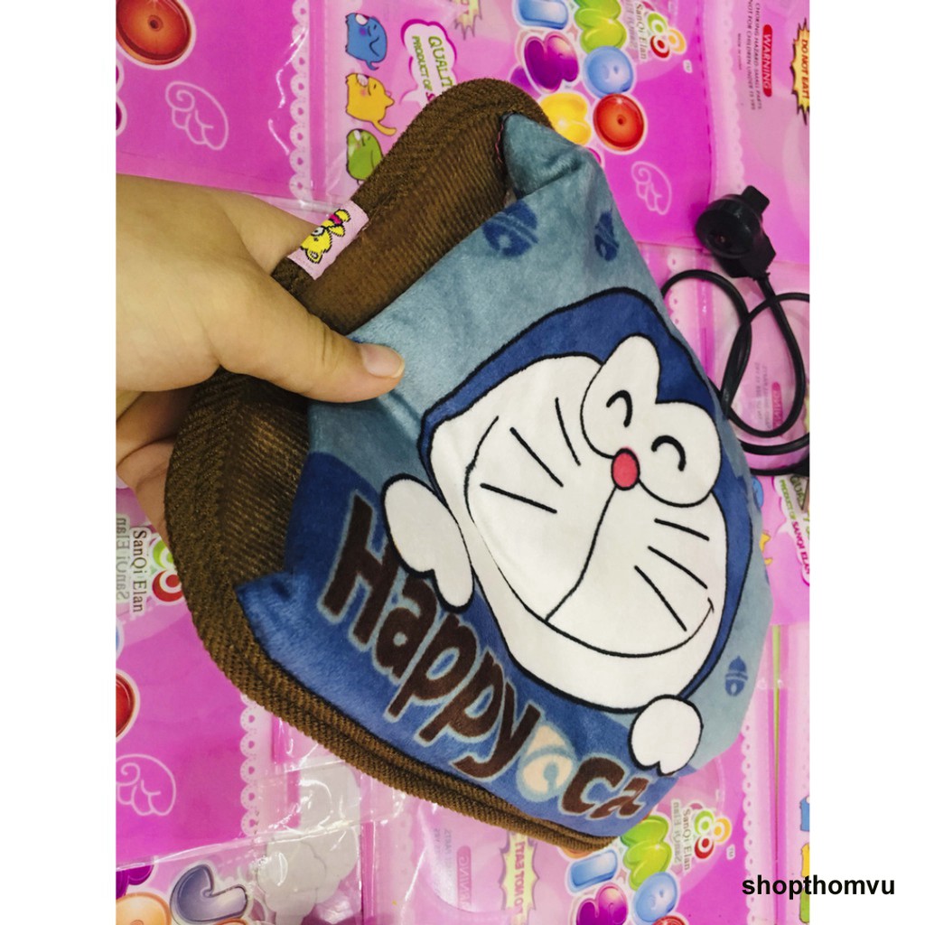 (Ảnh thật)-Túi sưởi hình mèo totoro hồng cầm gương chườm ấm Túi Sưởi Chườm Nóng Lạnh Giữ Nhiệt hình thú dễ thương