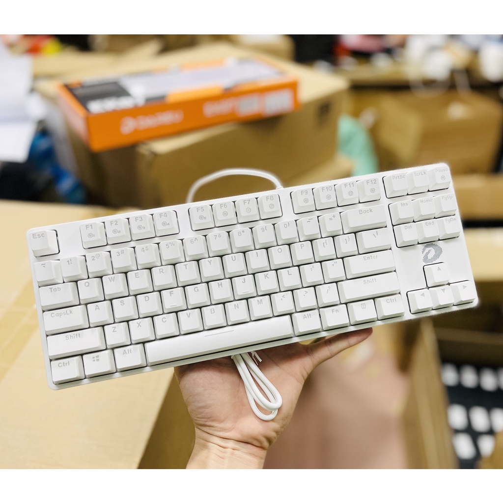 [Mã 33ELSALE hoàn 7% xu đơn 300k] Bàn phím cơ Gaming DAREU EK87 - Trắng White (Blue/ Brown/ Red D switch)