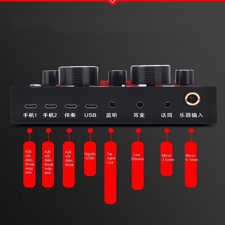 Sound Card Thu Âm Live Stream V8