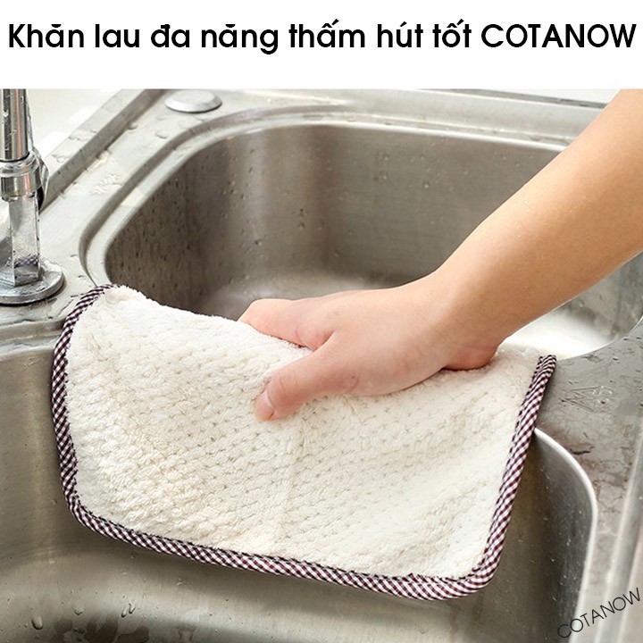 Khăn Lau Bếp Đa Năng Thấm Hút Nước Tốt 24x24cm Có Móc Treo COTANOW