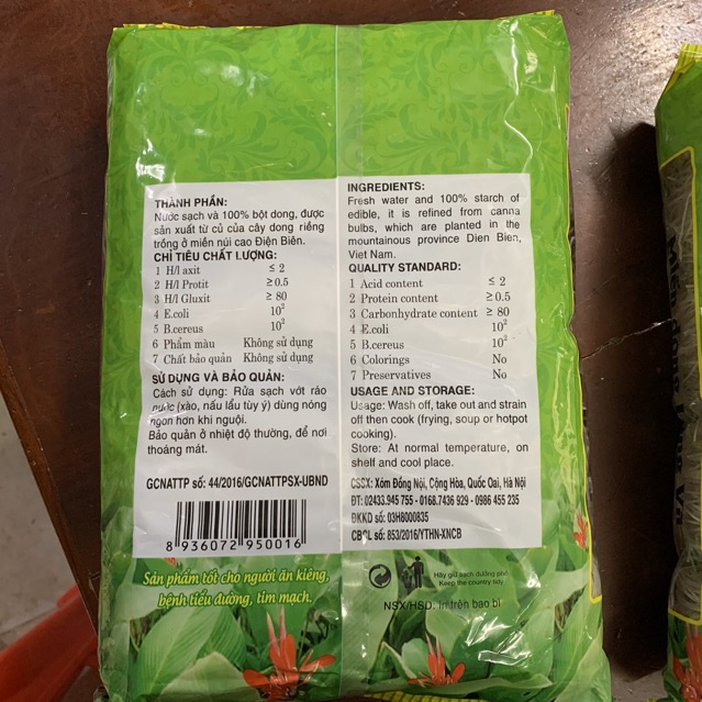 Miến Dong Long Vũ Gói 500g.