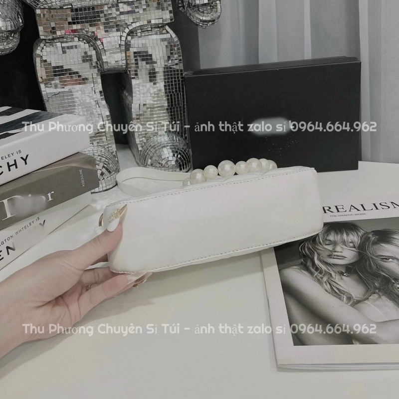 Túi kẹp nách trần ô kèm dây ngọc chất da cao cấp đựng vừa điện thoại