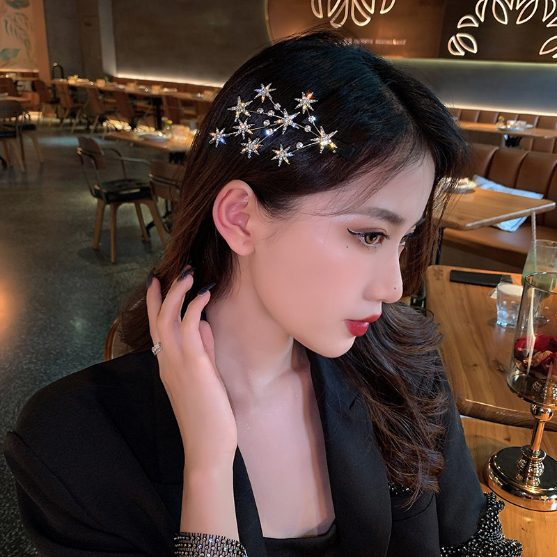 Kẹp Tóc Hình Ngôi Sao Đính Đá Phong Cách Hàn Quốc