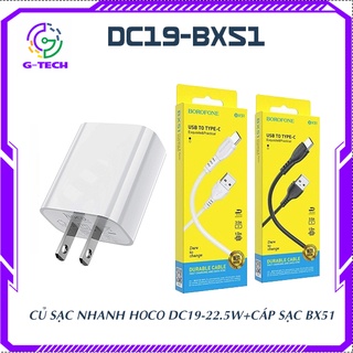 Củ sạc nhanh 22.5w chính hãng hoco dc19 cáp sạc bx51 2.1a iightning type c hỗ trợ sạc nhanh qc 3.0 bảo hành 12 tháng
