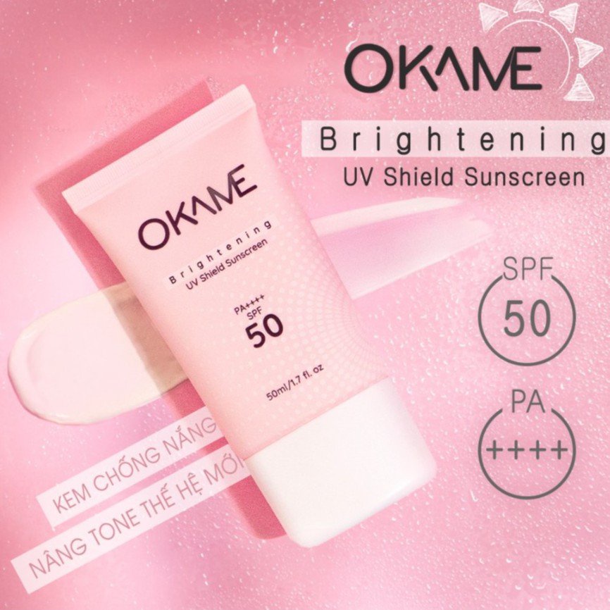 Kem Chống Nắng Nâng Tone Dạng Sữa Okame Brightening UV Shield Sunscreen SPF 50/PA++++