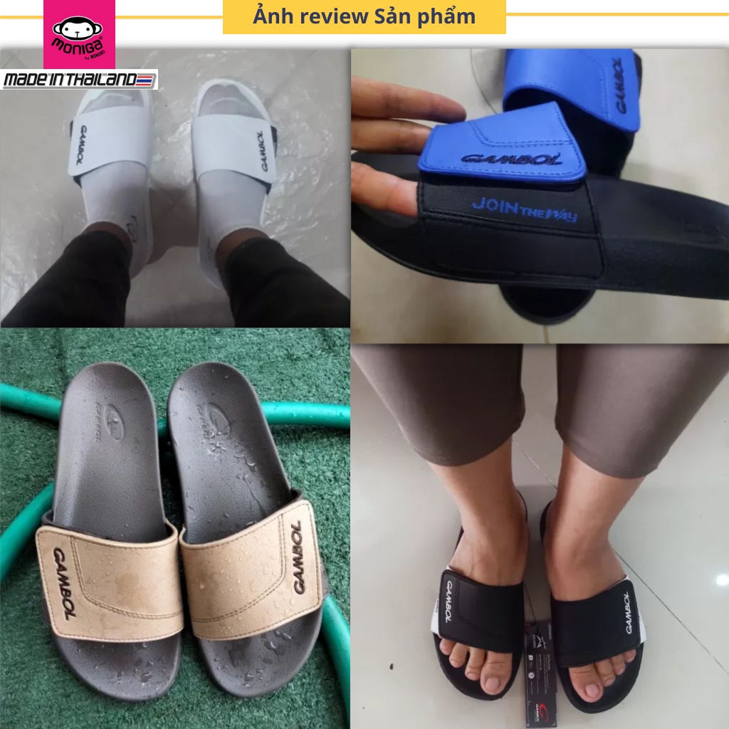 Dép Thái Lan nam quai ngang khóa xé dán siêu nhẹ siêu êm GAMBOL - GM43106 size 36,37,38,39