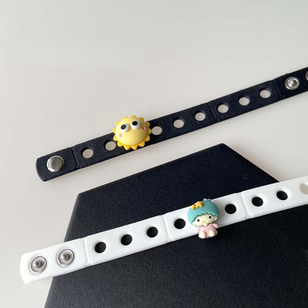 [Deco] Giày Crocs Đính Hạt Charm Hình Giày Crocs Jibbitz Màu Xanh Lá Cây / Mặt Trời Cười Dễ Thương Trang Trí Diy