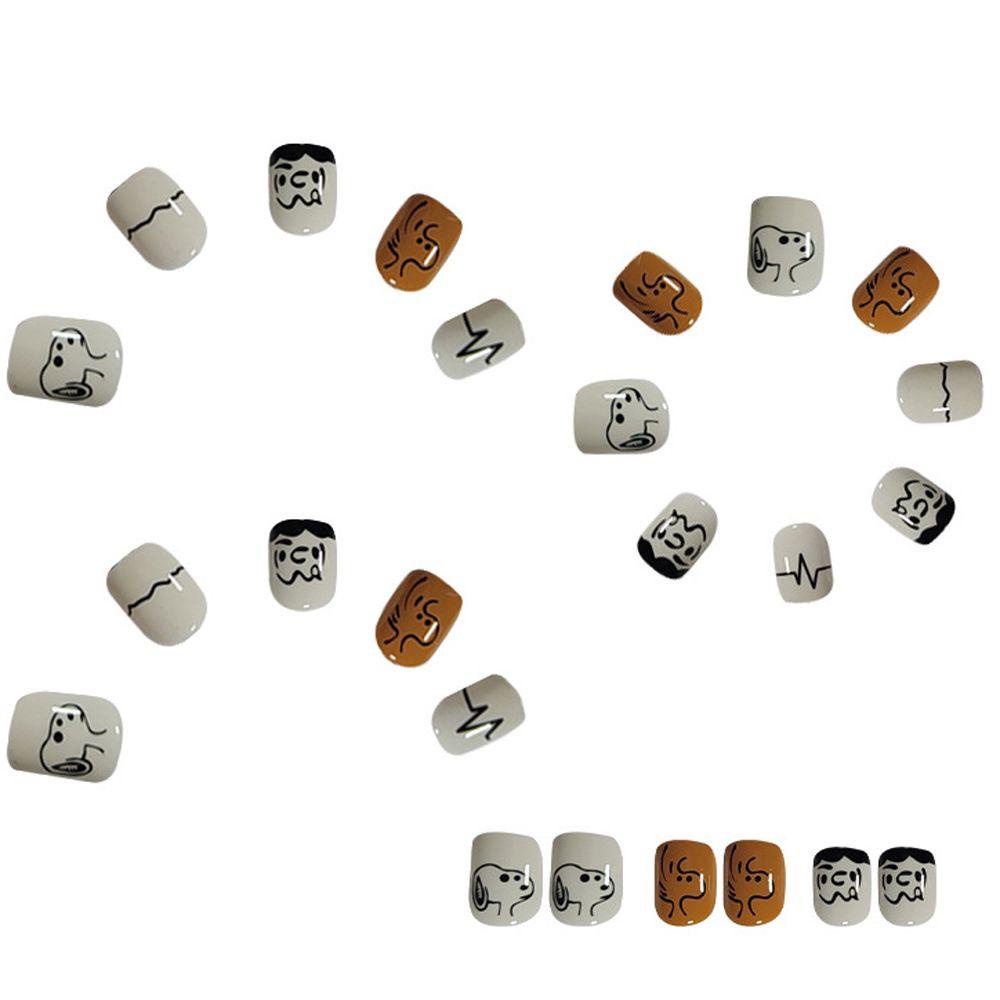 OCEANMAP Bộ Móng Tay Giả Ngắn Họa Tiết Vịt Hoạt Hình Phong Cách Nhật Bản