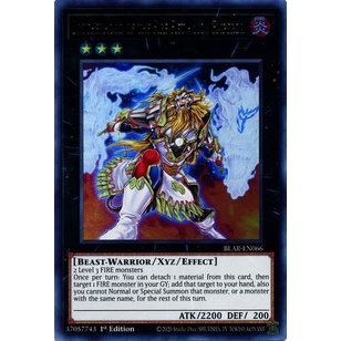 Thẻ bài Yugioh - TCG - Brotherhood of the Fire Fist - Lion Emperor / BLAR-EN066'