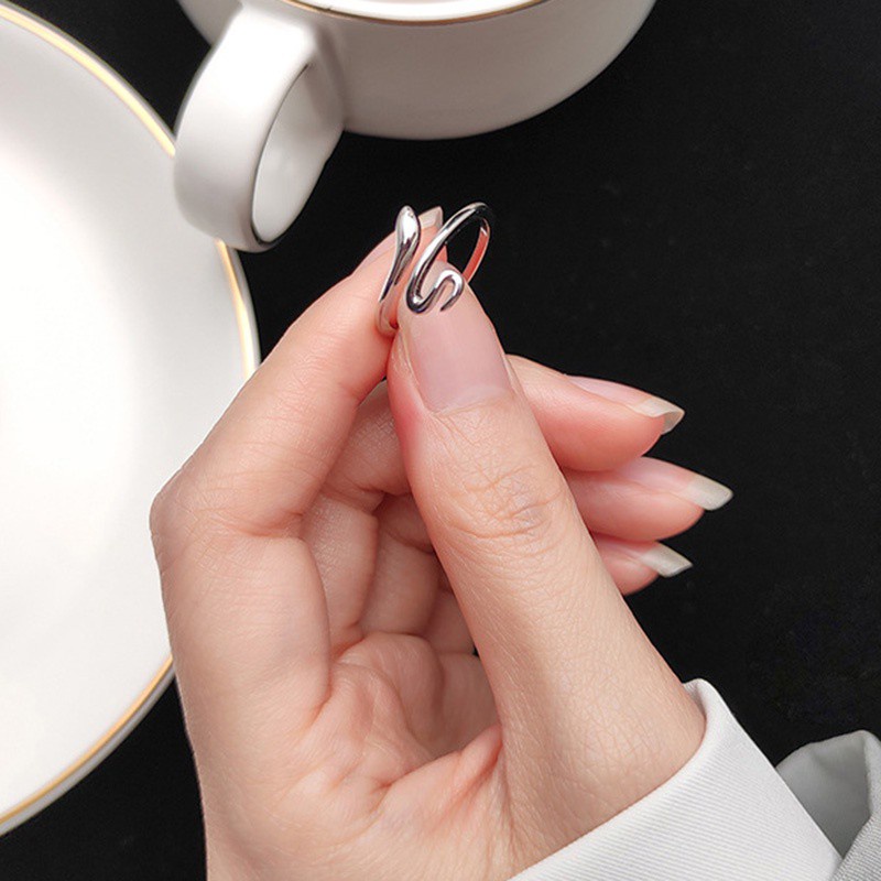 Nhẫn Hở Mạ Bạc Hình Rắn Dễ Thương
