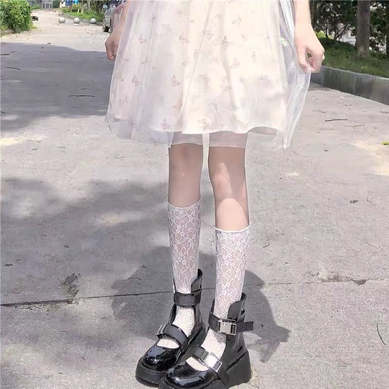 Vớ Lưới Ren Mỏng Thoáng Khí Mềm Mại Phong Cách Lolita Nhật Bản Cho Nữ