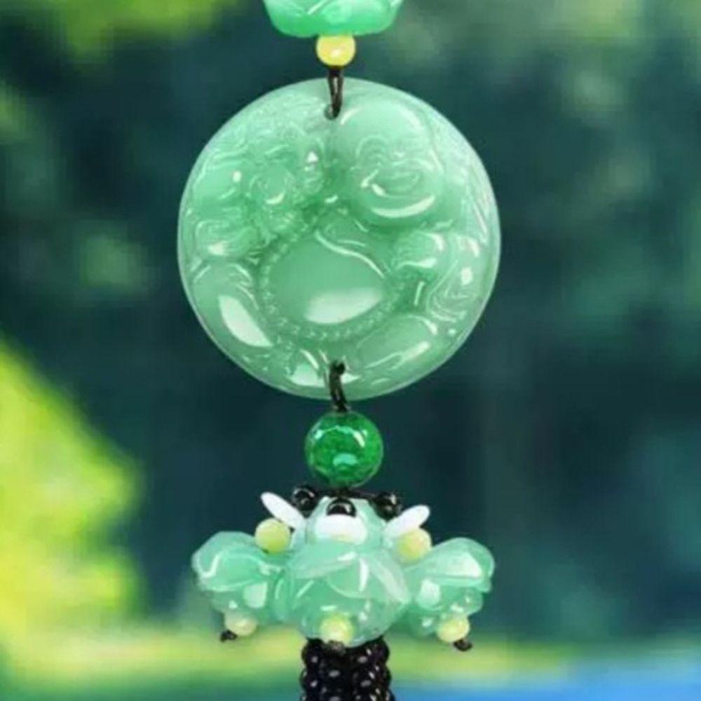 Dây Treo Chìa Khóa Bằng Đá Obsidian Tự Nhiên Chạm Khắc Thủ Công Tinh Xảo