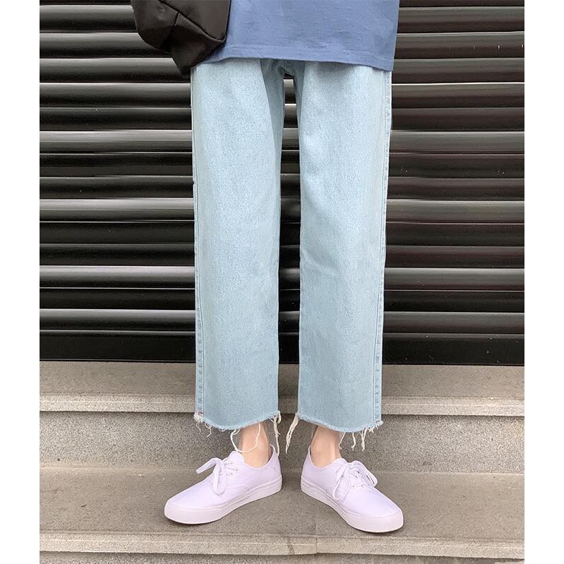 Quần baggy jean rách form rộng cá tính đẹp thị trường - Quần Jean Nam Hàn Quốc