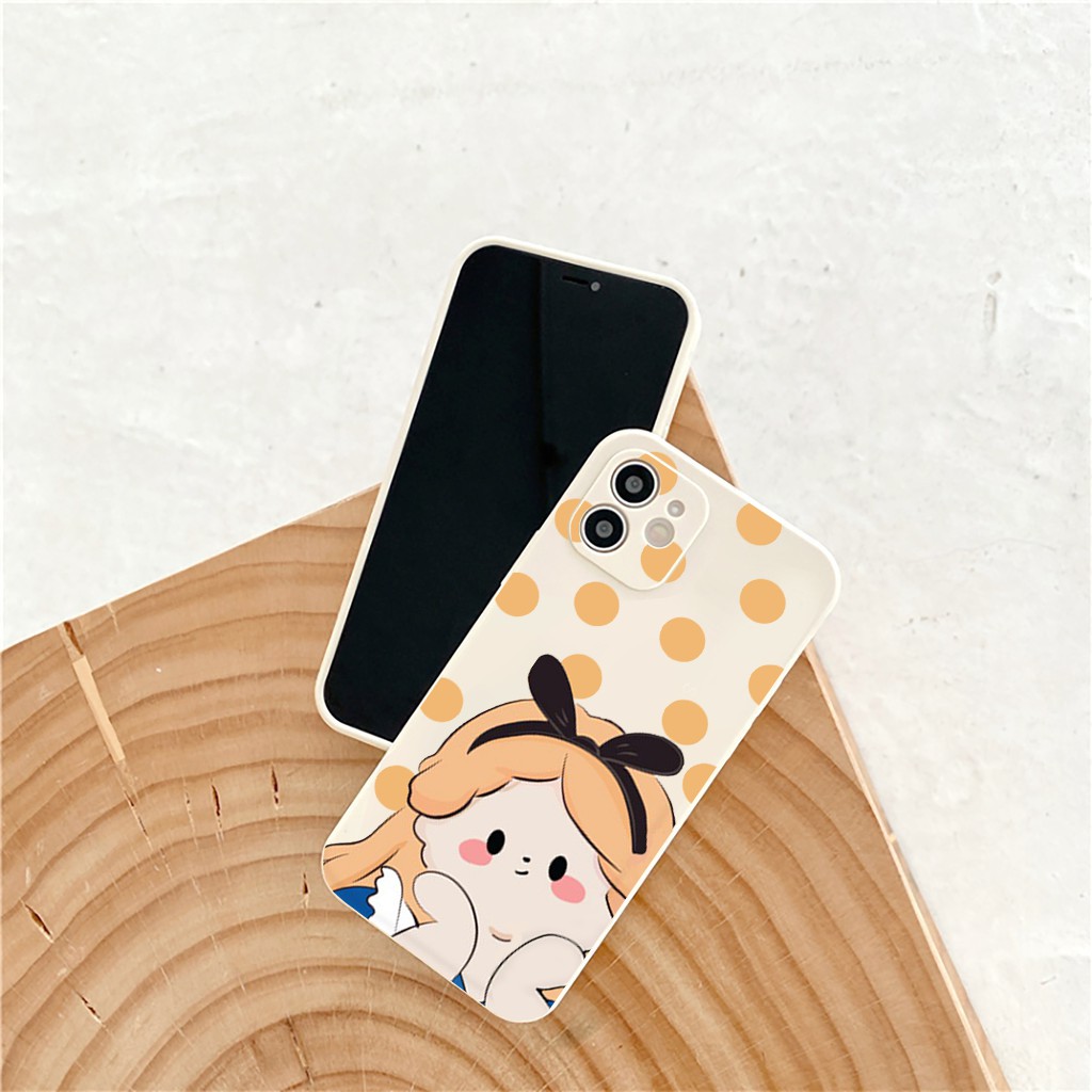 Ốp lưng iphone Babe cạnh vuông bảo vệ camera ip 11 7plus 6 plus 7/8plus x xsmax 11 11pro max 12promax 13promax e100