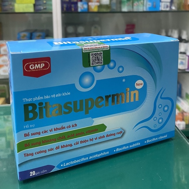 Bitasupermin New - Hỗ trợ bổ sung acid amin, vitamin, vi khuẩn có lợi giảm các triệu chứng đầy bụng tiêu chẩy