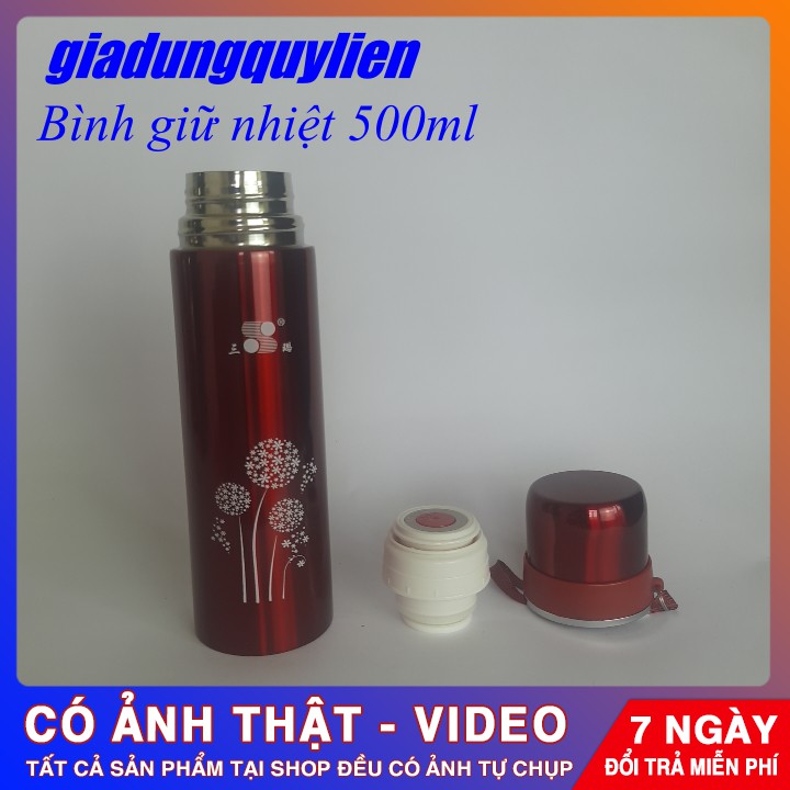 [Hình Thật 100%] Bình Giữ Nhiệt Chất Lượng Cao 500ml Ruột Inox An Toàn, Giữ Được Đồng Thời Nóng Và Lạnh Trên 6 Tiếng