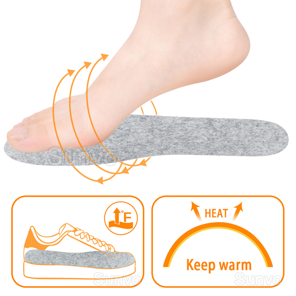 Miếng Lót Giày Bằng Len + Vải Nỉ Cách Nhiệt Chống Thấm Nước Giữ Ấm Mùa Đông