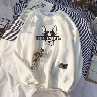 Áo sweater thu đông chó the puppy trắng