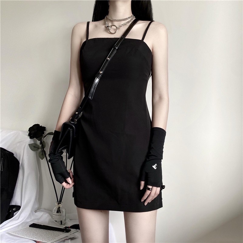 [Rẻ Vô Địch] Đầm Hai Dây Xiaozhainv Xẻ Tà Phong Cổ Điển Cho Nữ