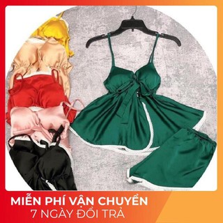 🍀HÀNG CAO CẤP🍀 Đồ ngủ sexy lụa satin cao cấp Freesize 40-60 kg