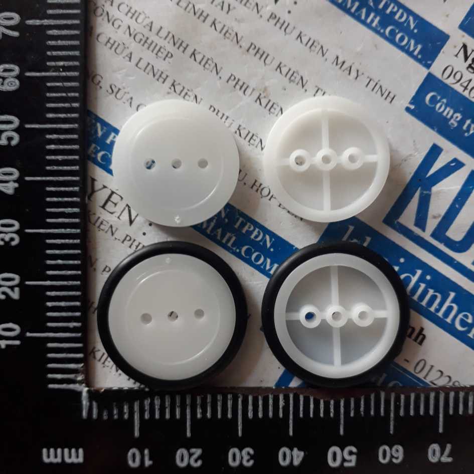 5 bộ bánh xe ròng rọc, Dây cao su 24-2A 24mm trục 2mm, trắng kde2999
