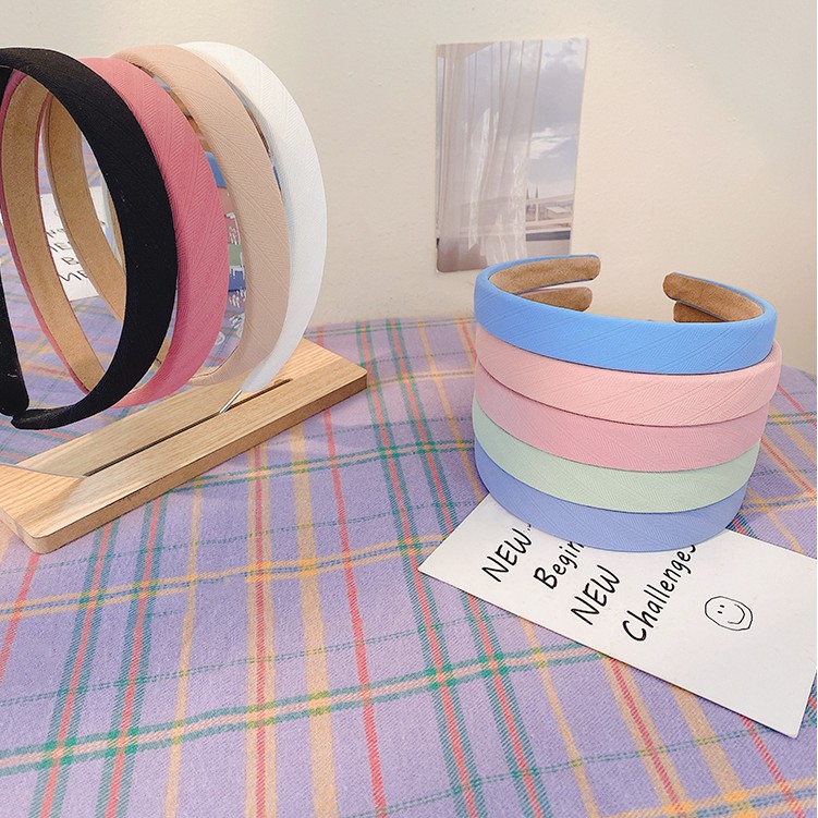 Băng Đô Cài Tóc Màu Trơn Thiết Kế Tinh Tế Cho Nữ