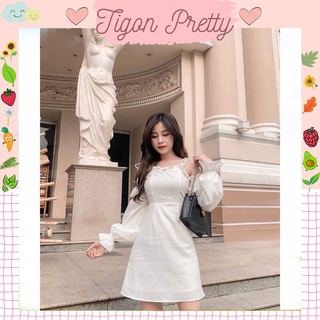 Đầm trắng trễ vai🌸 dạo phố so cute🌸