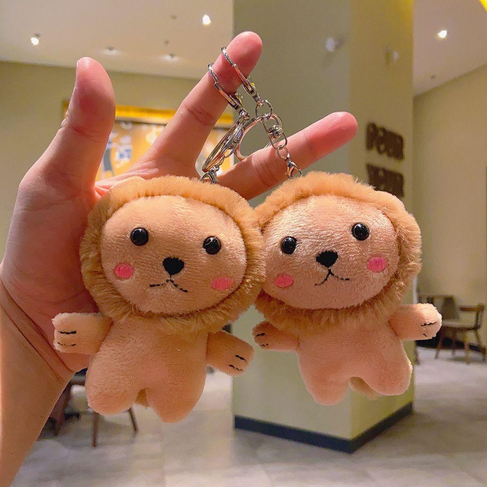 Đồ chơi nhồi bông Hình Sư Tử Hoạt Hình Đáng Yêu Trang Trí Ba Lô / Móc Khóa