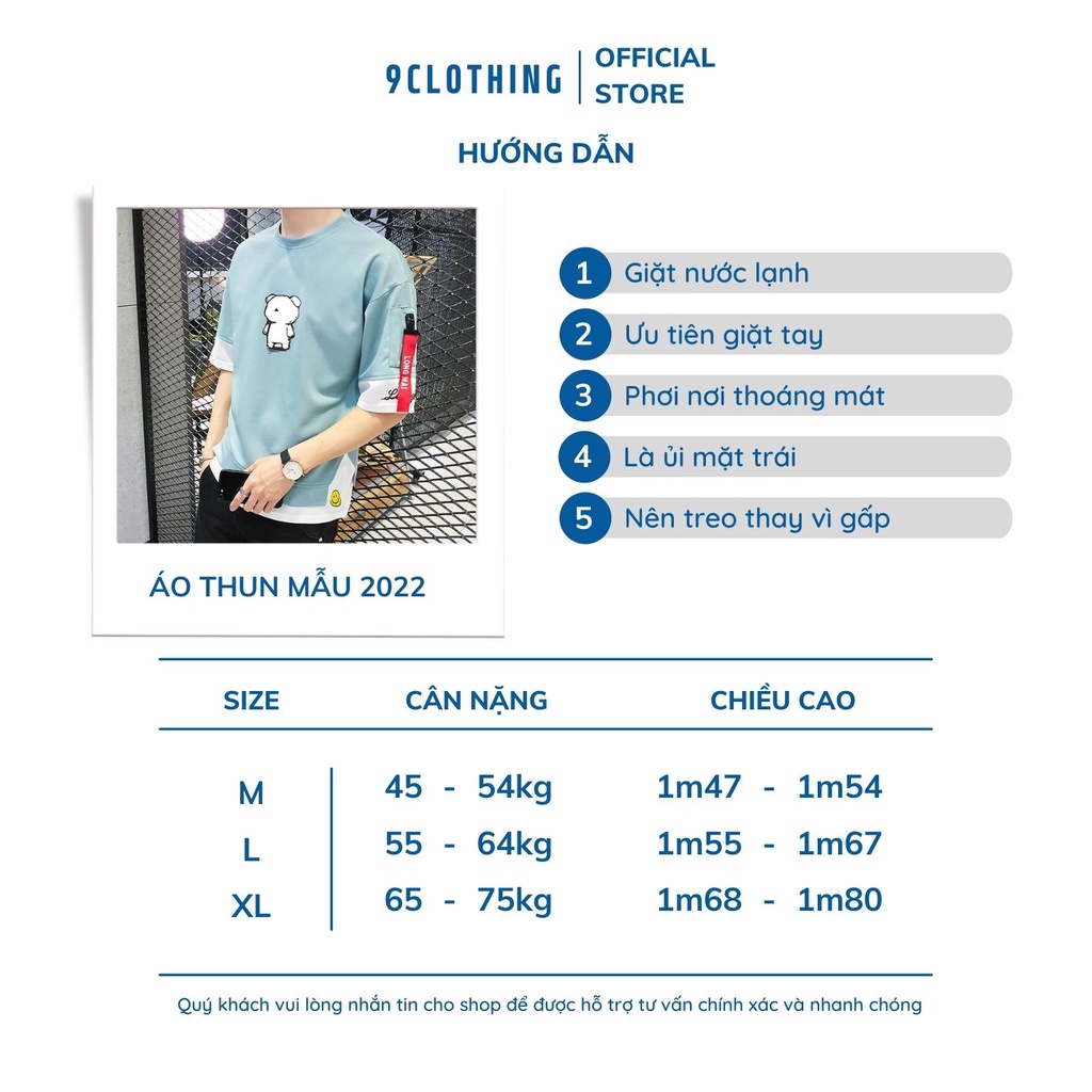 Áo phông nam streetwear, áo thun tay lỡ form rộng oversize phong cách đường phố Ulzzang mẫu phối khóa tay 2022 9CLOTHING