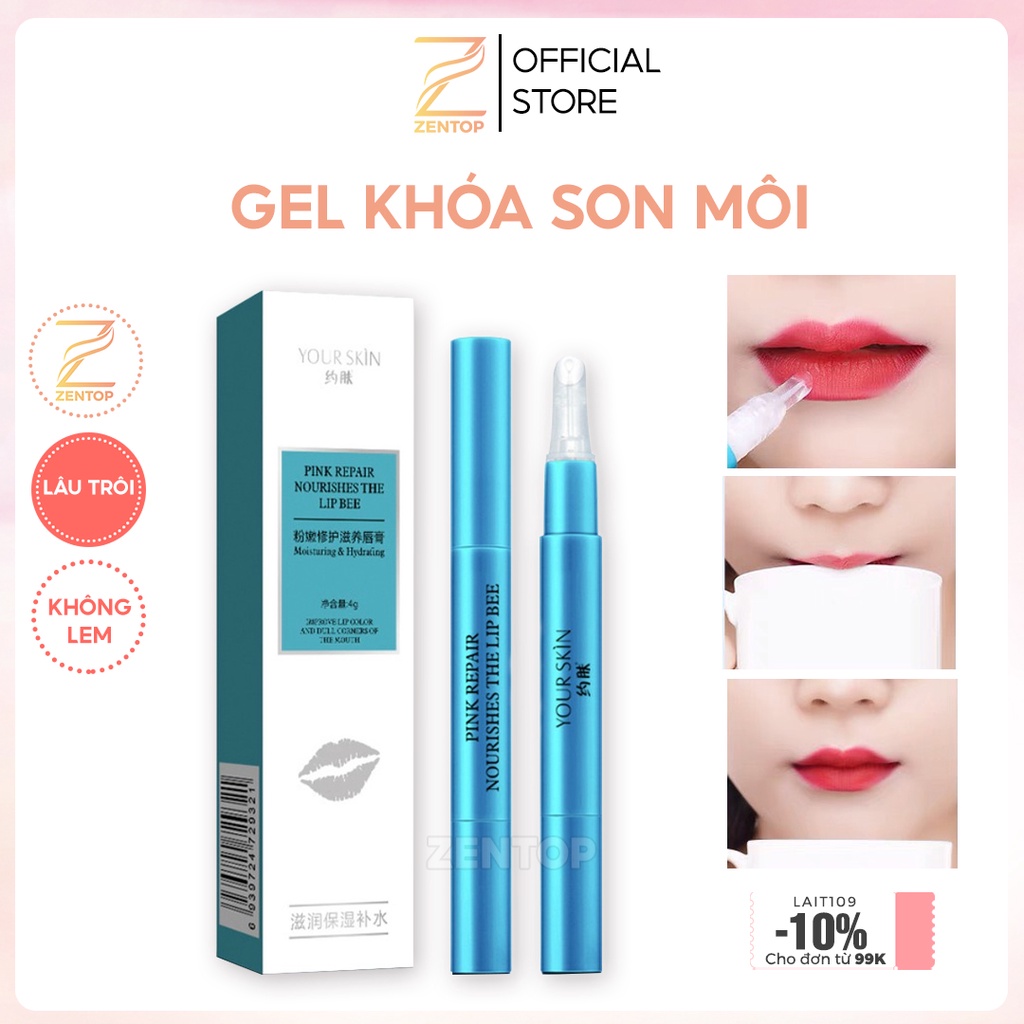 Gel khóa son môi giúp giữ màu son bền màu không trôi không lem gel giữ màu son Zentop