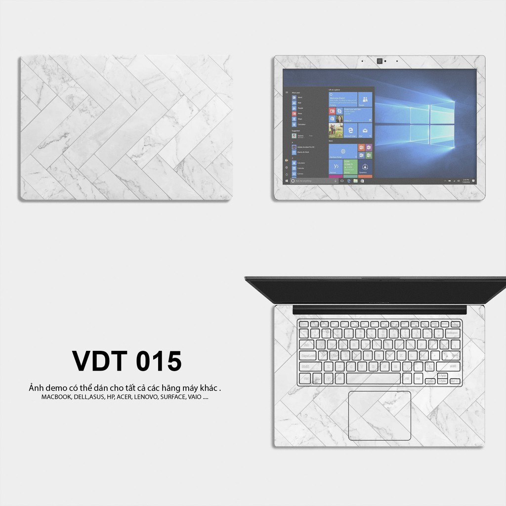 Miếng Dán Skin Laptop - Mẫu Vân Đá - Dán cho Dell, Hp, Asus, Lenovo, Acer, MSI, Surface,Vaio, Macbook