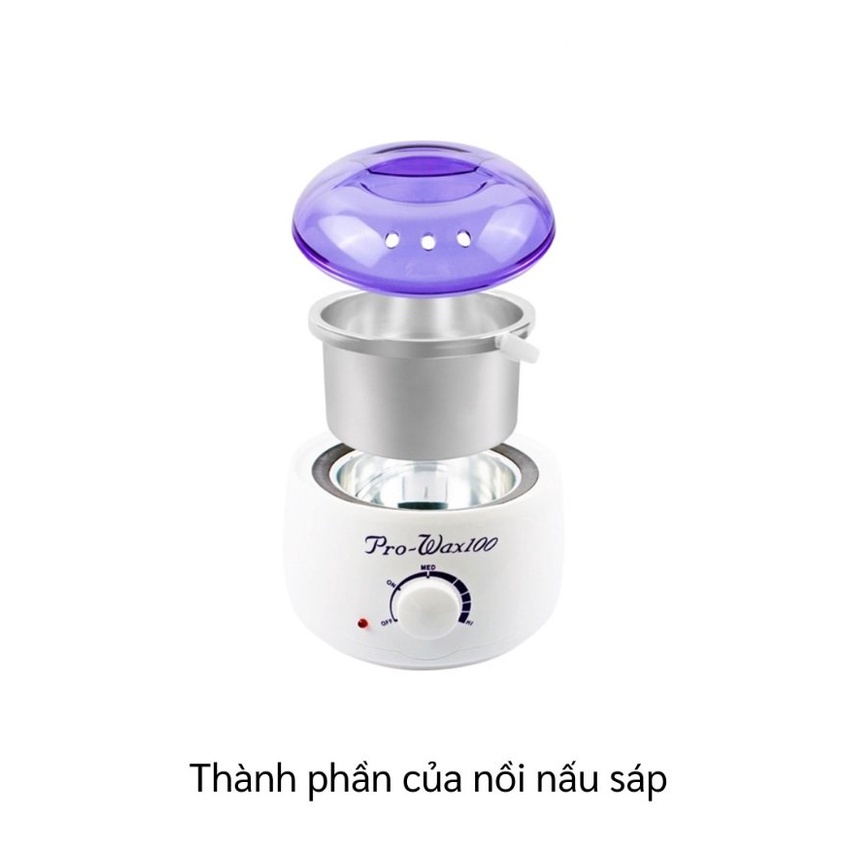 Combo 500g sáp + nồi pro 100 + tặng mỡ trăn + que phết sáp-Wax Nách-Wax Râu-Wax Bikini-Wax Tay-Wax Chân bibiwaxing