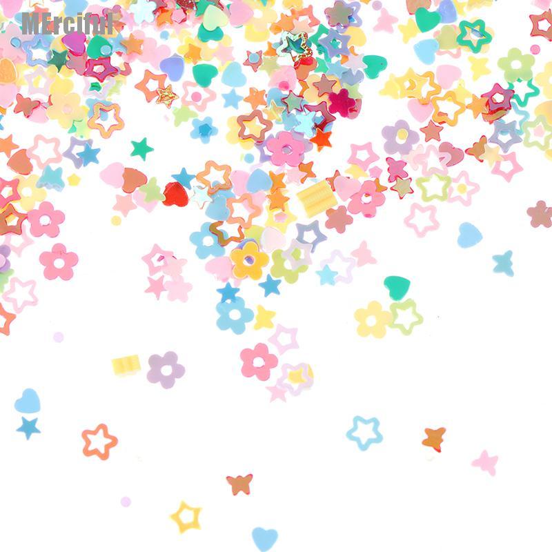 Hạt kim tuyến hình ngôi sao/ trái tim lấp lánh dùng để trang trí 15g