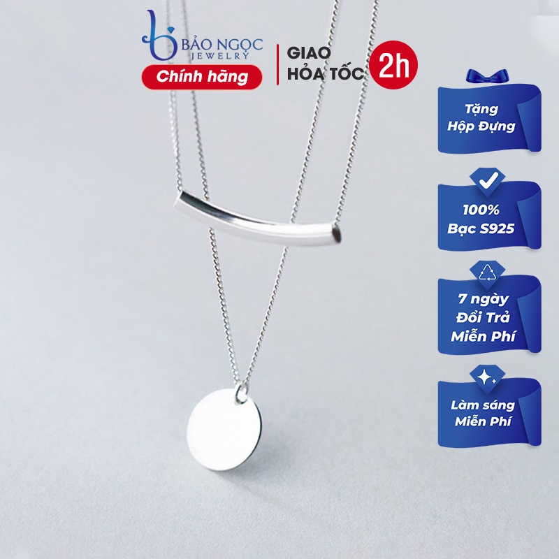 Dây Chuyền Bạc Nữ Cá Tính Dây Đôi Bạc Ý S925 - DB2472 - Bảo Ngọc Jewelry